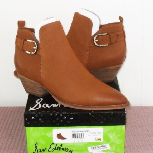 Sam Edelman Neena Leather Point Toe Ankle Size 8 - Picture 5 of 8